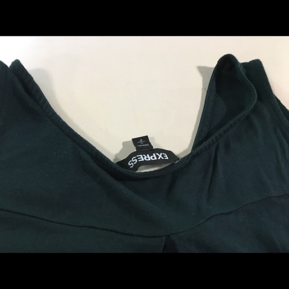 EXPRESS Solid Black V-Neck Button Front Light Tank - Picture 8 of 10